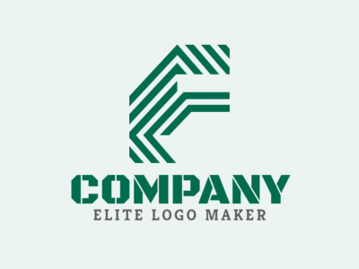 A sleek minimalist logo design featuring the letter 'F', embodying simplicity and growth with its green color palette.