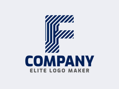 A creative and sophisticated logo featuring the letter 'F' in blue, perfect for representing innovation and professionalism.