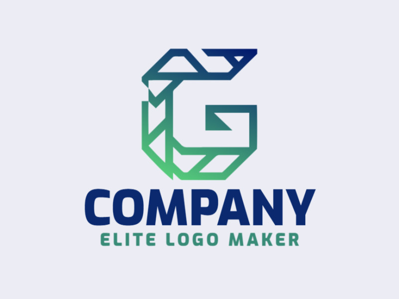 Una plantilla de logotipo vectorial creativo que muestra la letra 'G' en un estilo degradado, perfecta para cualquier empresa.