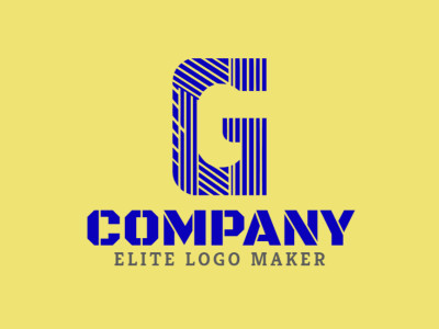 A unique and editable vector logo featuring a striped 'G' in blue, combining modern aesthetics with a distinctive style.