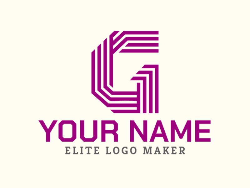 Um logo sutil e personalizável com a letra 'G' em estilo listrado, perfeito para uma identidade de marca única e adaptável.