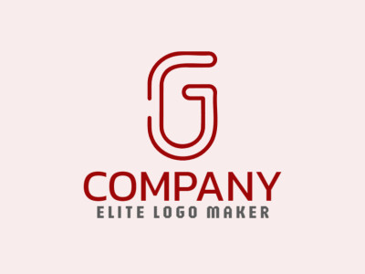 Un logotipo monoline sofisticado con la letra 'G', elegantemente diseñado con líneas continuas en rojo.