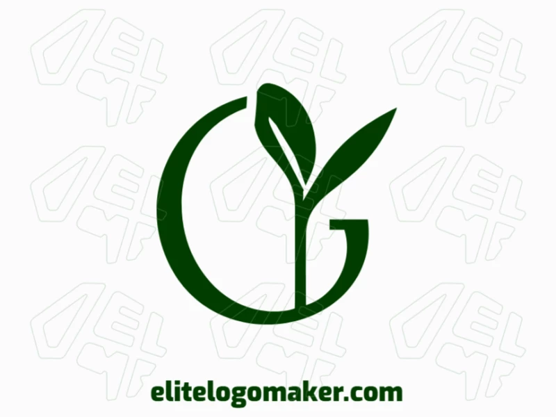 A beautiful abstract logo featuring the letter 'G' seamlessly combined with a green plant, showcasing a creative and modern concept.