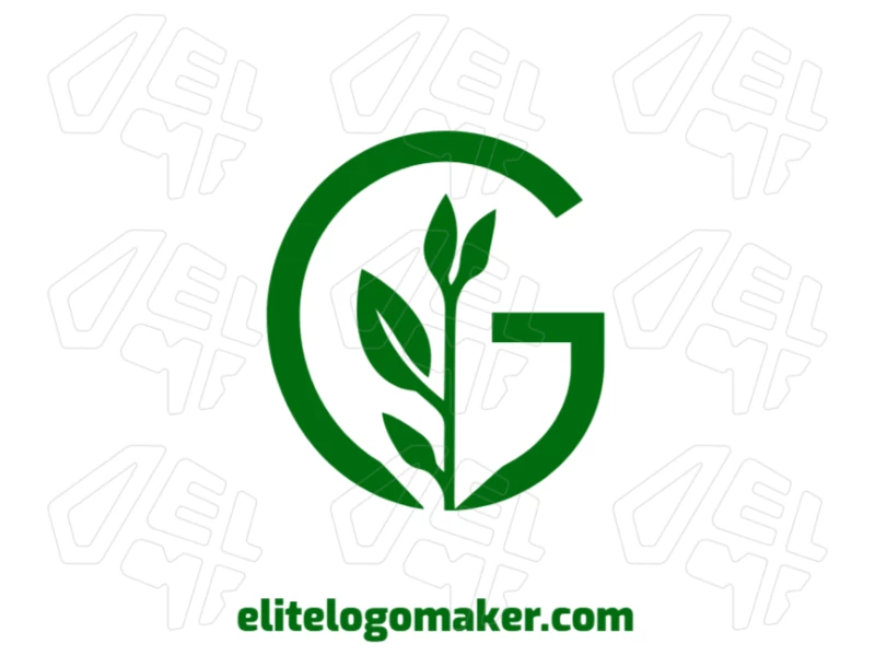 An eye-catching logo featuring the letter "G" designed with elements from nature, created in an initial letter style for a unique and striking visual impact.