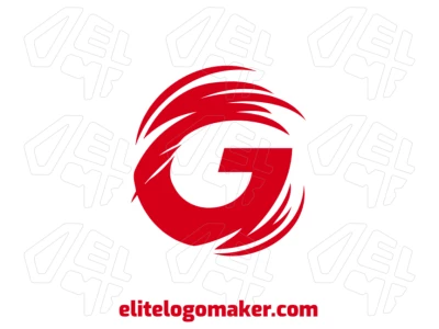 Logotipo moderno com a letra "G" em estilo abstrato e cor vermelha vibrante, criando uma identidade de marca impactante e contemporânea.