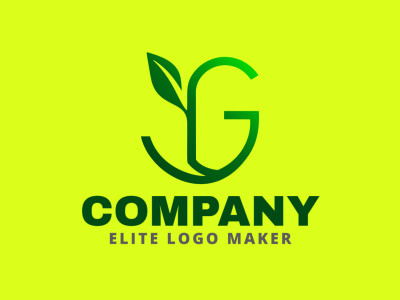 A flashy initial letter logo combining the letter 'G' with a subtle leaf, perfect for a vector logo.