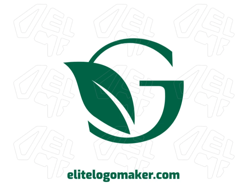 Una imagen de la letra 'G' fusionada con una gran hoja de árbol, perfecta para un diseño de logotipo empresarial.