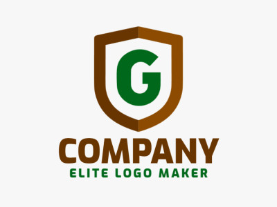 A refined emblem combining the letter 'G' and a shield, featuring green and brown colors, representing strength and stability for a professional brand.