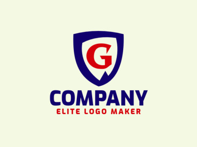 The logo features an emblem-style letter 'G' integrated with a shield, combining red and dark blue for a strong and distinguished visual identity.