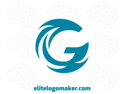 A business logo template featuring the letter "G" with a water-blue color, offering a sleek and professional initial letter design style.
