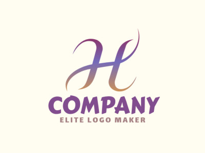 A dynamic and creative logo featuring the letter 'H' in a gradient of blue, purple, and yellow, ideal for a good first impression.