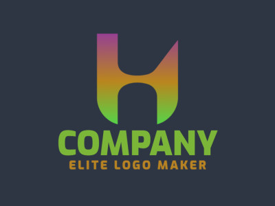 A minimalist logo featuring the letter 'H' with a gradient effect, ideal for a sleek and versatile vector logo.