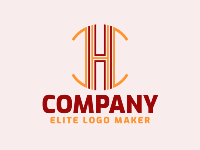 A striking logo featuring the letter 'H' in multiple lines, utilizing orange and dark red hues to create a dynamic and impactful design.