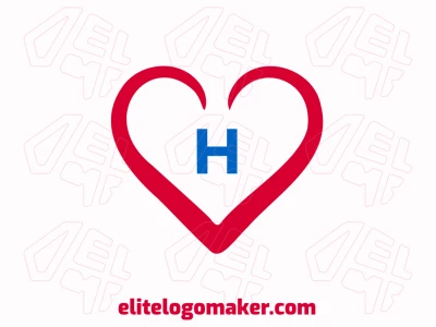 Una buena idea de logotipo con la letra 'H' dentro de un corazón en estilo minimalista, creando una apariencia dinámica y moderna con simplicidad.