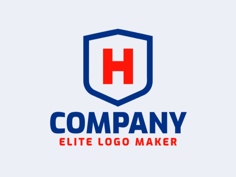 A minimalist logo features the letter 'H' inside a shield, combining clean lines and simple shapes to create a balanced and modern design.