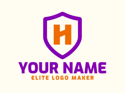 An emblematic logo design combining the letter 'H' and a medieval shield, customizable and perfect for companies.