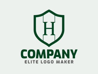 A sophisticated emblem logo combining the letter 'H' with a shield, representing strength and trust for a distinguished brand identity.