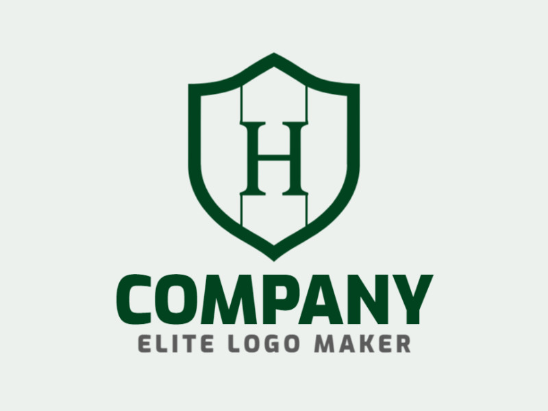 A sophisticated emblem logo combining the letter 'H' with a shield, representing strength and trust for a distinguished brand identity.