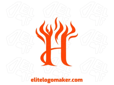 Um design de letra inicial chamativo apresentando a letra "H" com um design dinâmico, oferecendo um conceito de logo ousado e energético.