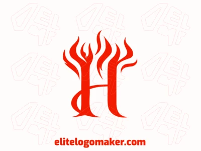 Minimalist logo design showcasing the letter 'H' surrounded by fire flames, creating an attractive and striking logo design.