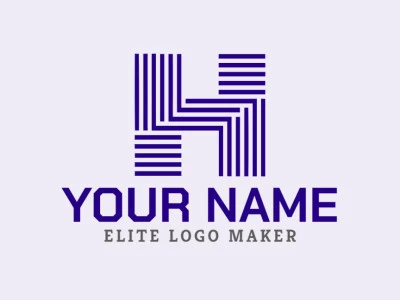 A striped logo featuring the letter 'H' with several lines, offering an editable design suitable for a variety of branding needs.