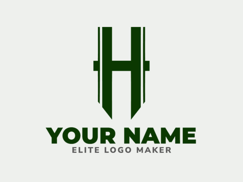 Un logotipo minimalista personalizable con la letra 'H' con picos, creando un diseño profesional y afilado con líneas limpias.