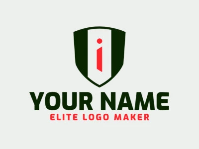 A simple logo features the letter 'I' inside a shield, offering a customizable design with clean lines and straightforward shapes for versatile use.