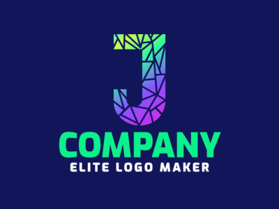 A gradient mosaic logo featuring the letter 'J', beautifully blending green, blue, and pink hues for a vibrant and artistic design.
