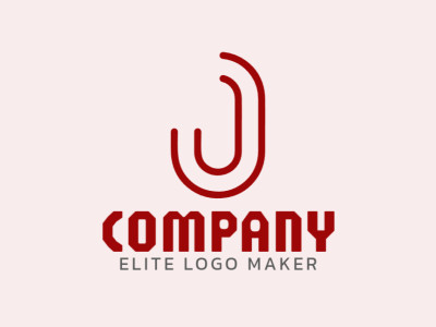 Un logotipo elegante y minimalista con la letra J, capturando la simplicidad y sofisticación con un toque de rojo.