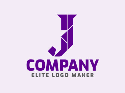 An eye-catching, abstract logo design featuring the letter 'J' in purple, editable and appropriate for various uses.