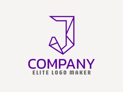 An excellent and creative logo featuring the letter 'J' in a mosaic style, creating a captivating illustration in shades of purple.