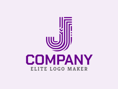 A sophisticated logo featuring the letter 'J' formed by multiple purple lines, creating a dynamic and modern design perfect for a refined brand identity.