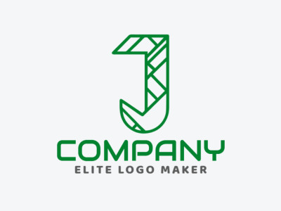 A dynamic mosaic-style logo featuring the letter 'J' in green, perfect for versatile and refined purposes.