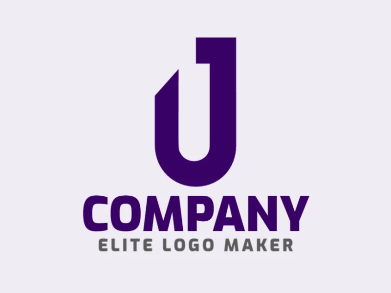 A minimalist 'J' logo design in purple, notable for its inspiring and creative appeal.