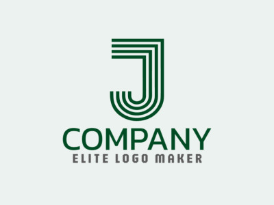 A refined logo with the letter 'J' crafted from multiple lines, exuding elegance and sophistication in shades of green.