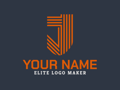 A logo template featuring a letter 'J' in a striped style for a distinctive and versatile design.