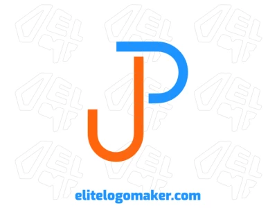 Un creative logo con la letra "J" mezclada con la letra "P", diseñado en estilo pictórico para un diseño visualmente impactante y único.