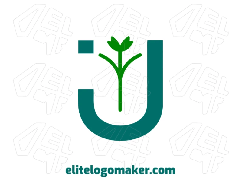 The letter 'J' combined with a green plant in a pictorial style creates a creative logo that stands out with its unique and natural design.
