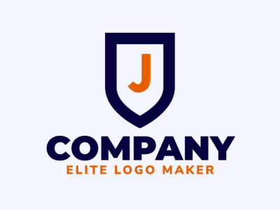 An abstract logo featuring the letter 'J' integrated with a shield, blending blue and orange hues to symbolize protection and trust.