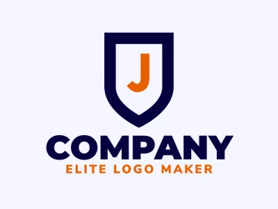 An abstract logo featuring the letter 'J' integrated with a shield, blending blue and orange hues to symbolize protection and trust.