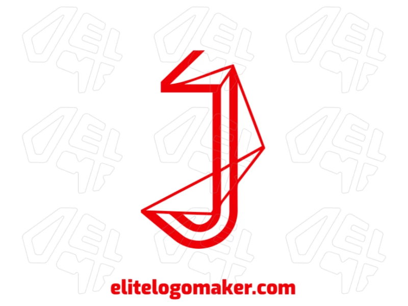 La letra "J" con un diseño bonito y abstracto, creando un logotipo único y visualmente atractivo que captura la atención con su elegancia.