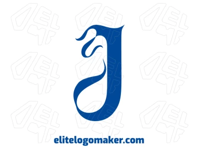 Create an eye-catching logo with a beautiful and fluid letter "J" in an initial style for a visually appealing design.