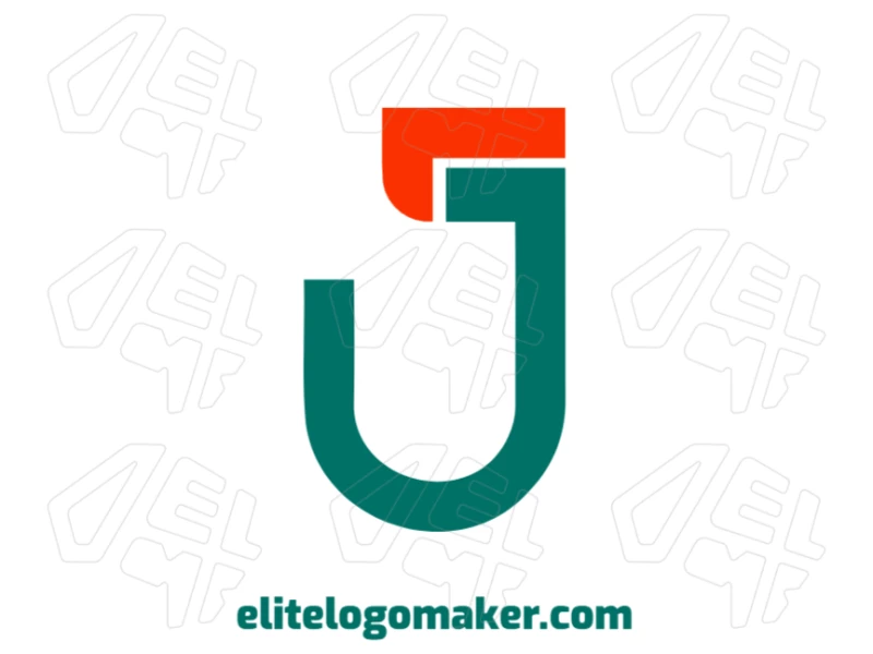 An eye-catching logo featuring the letter "J" in vibrant green and orange colors, creating a bold and memorable initial design.
