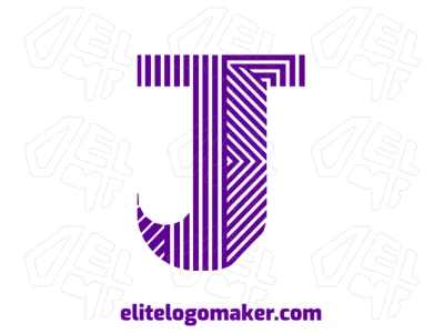 Un logo personalizable con la letra "J" y varias líneas, diseñado en estilo a rayas para una identidad de marca dinámica y adaptable.