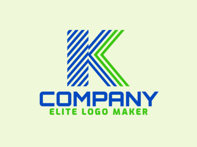 Un logotipo creativo con la letra 'K', que combina formas y colores dinámicos para evocar innovación y modernidad en la identidad de tu marca.