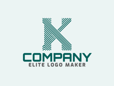 Un logotipo sofisticado con la letra 'K' en múltiples líneas, diseñado con un aspecto elegante y profesional en verde vibrante.