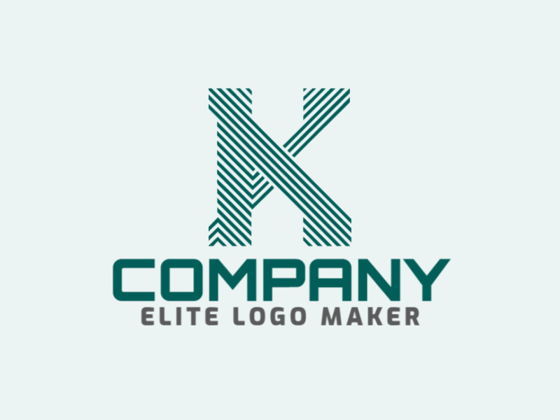 Um logotipo sofisticado com a letra 'K' em várias linhas, projetado com uma aparência elegante e profissional em verde vibrante.