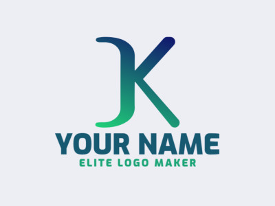 A prominent and excellent logo design featuring the letter 'K' in a vibrant gradient of green and blue, setting it apart with its unique style.