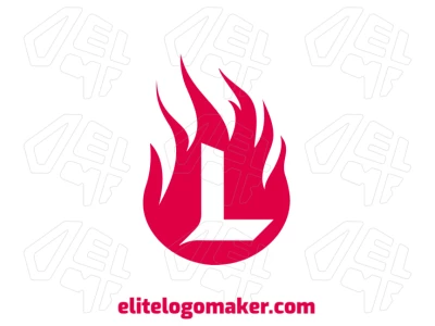 Logotipo projetado para diversos propósitos, com a letra 'L' dentro de uma chama, criando um design pictórico ousado com energia e intensidade.