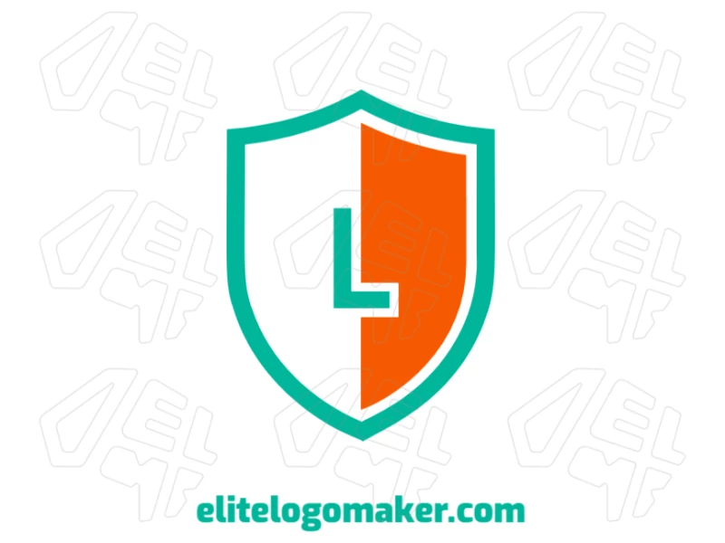 La letra 'L' dentro de un escudo medieval, en estilo minimalista, crea una plantilla de logo fuerte y elegante, adecuada para diversos fines de marca.